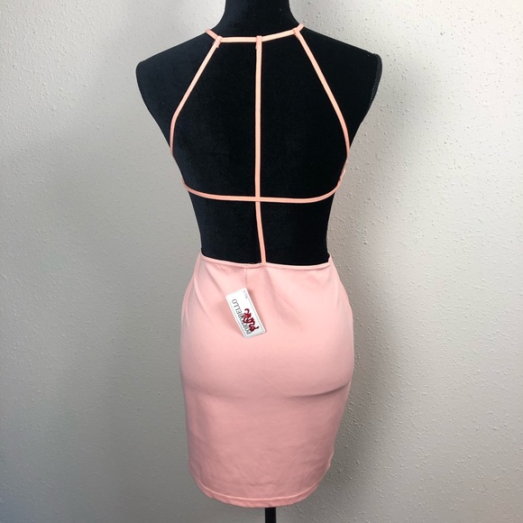 NWT coral strappy cut out back sexy party dress - Picture 7 of 8